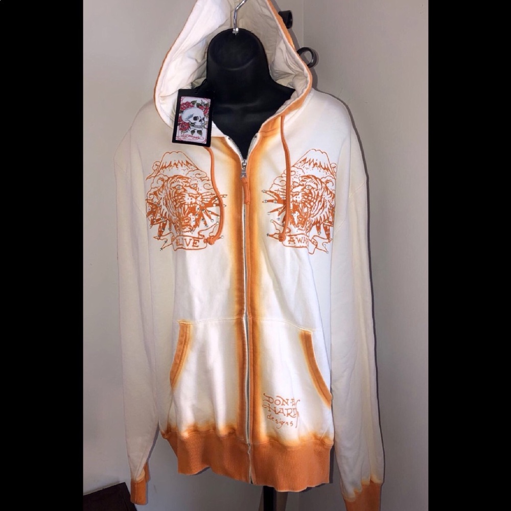 CHRISTIAN AUDIGIER TIGER SPRAY HOODIE NWT